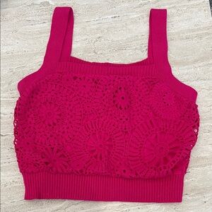 House of Harlow 1960 Women's Crochet Knit Top - Pink